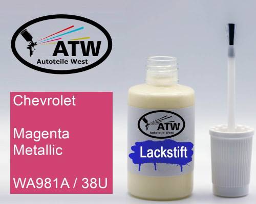 Chevrolet, Magenta Metallic, WA981A / 38U: 20ml Lackstift, von ATW Autoteile West.